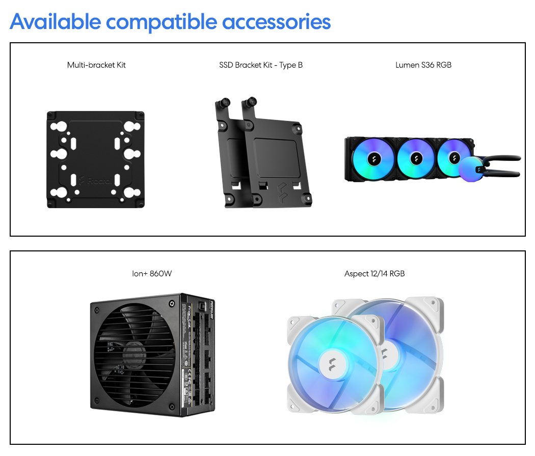 Fractal Design Meshify 2 Compact Lite Black Computer Case